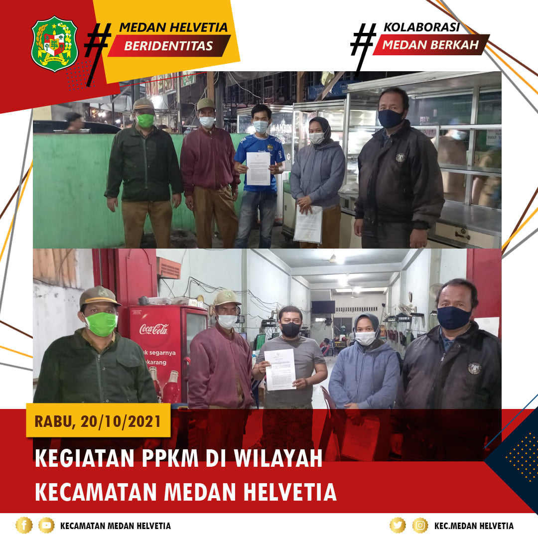 Kegiatan PPKM di Wilayah Kecamatan Medan Helvetia Rabu, 20/10/2021